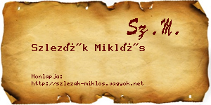 Szlezák Miklós névjegykártya