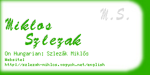 miklos szlezak business card